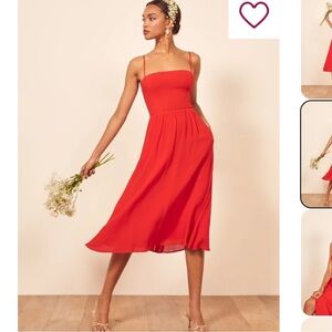 Reformation Rosehip Dress in Tomato Red 0